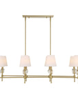 Arques - 8 Light Linear Chandelier - White / Gold