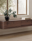 Round - Off Floating Console Table - Walnut / Brown