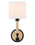 Franconia - 1 Light Wooden Sconce - Black / Light Brown