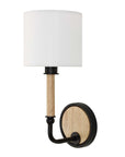 Franconia - 1 Light Wooden Sconce - Black / Light Brown