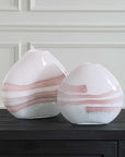 Blush - Swirl Glass Vases (Set of 2)