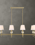 Arques - 8 Light Linear Chandelier - White / Gold