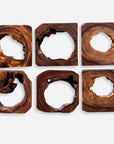 Adlai - Wood Wall Art (Set of 6) - Dark Brown