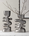 Free Flowing - Nickel Vases (Set of 2)