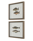 The Catch - Framed Fish Prints (Set of 2) - Black / Brown / Gray / Green / Orange / Woodtone