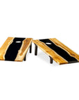 Clearwood Black - Cornhole Game (Set of 2) - Black / Woodtone