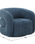 Junie - Swivel Barrel Chair - Blue