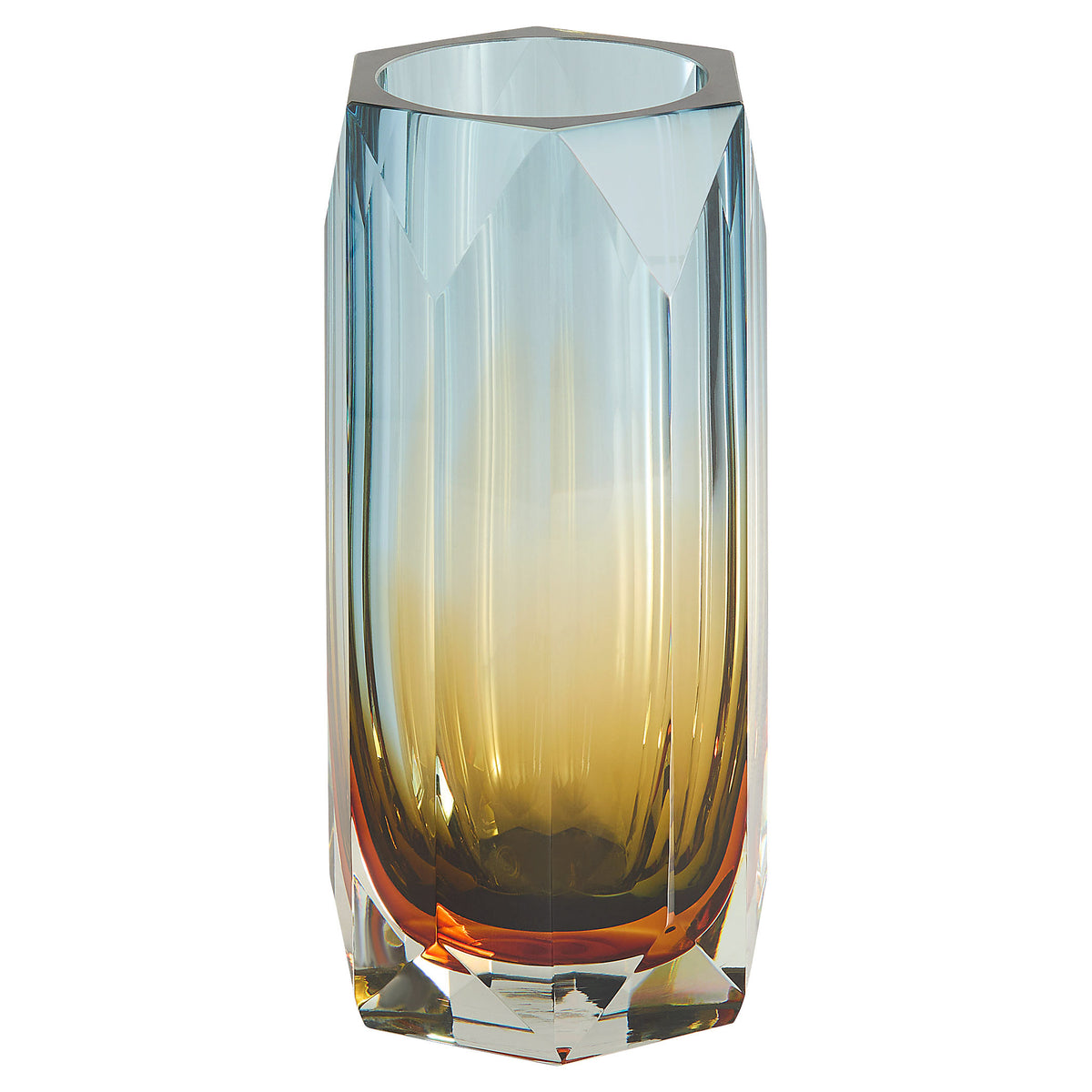 Azure Sunset Crystal Vase Tall