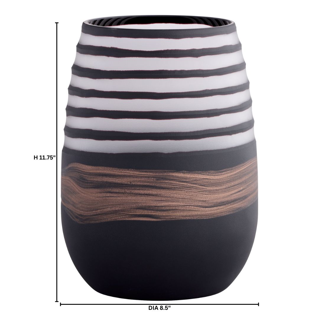 Midnight Road Vase | Black | Copper – Large
