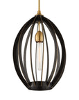 Darby - 1 Light Architectural Oval Pendant - Bronze / Black