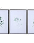 Simple Sage - Watercolor Prints (Set of 3) - White