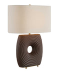 Geno - Concentric Ribbed Table Lamp - Brown
