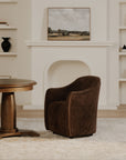 Drava - Rolling Dining Chair - Dark Brown