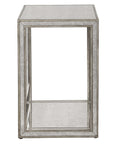 Julie - Mirrored End Table - Pearl Silver