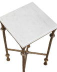 Penelope - Marble Accent Table - Brass / White