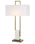 Column - White Marble Table Lamp