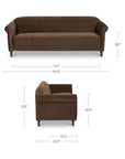 Harmony - Sofa Faux Mohair - Dark Brown
