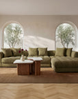 Davie - Left Arm Facing Chair - Olive Green