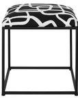 Twists And Turns - Fabric Accent Stool - Black