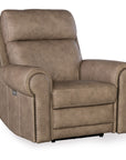 Duncan - Power Recliner With Power Headrest & Lumbar - Light Brown