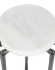 Tobias - Marble Slab Drink Table - Bronze / White