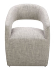 Barrow - Performance Fabric Rolling Dining Chair - Pearl Silver