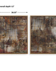 Molten Patina - Framed Canvases (Set of 2) - Dark Brown