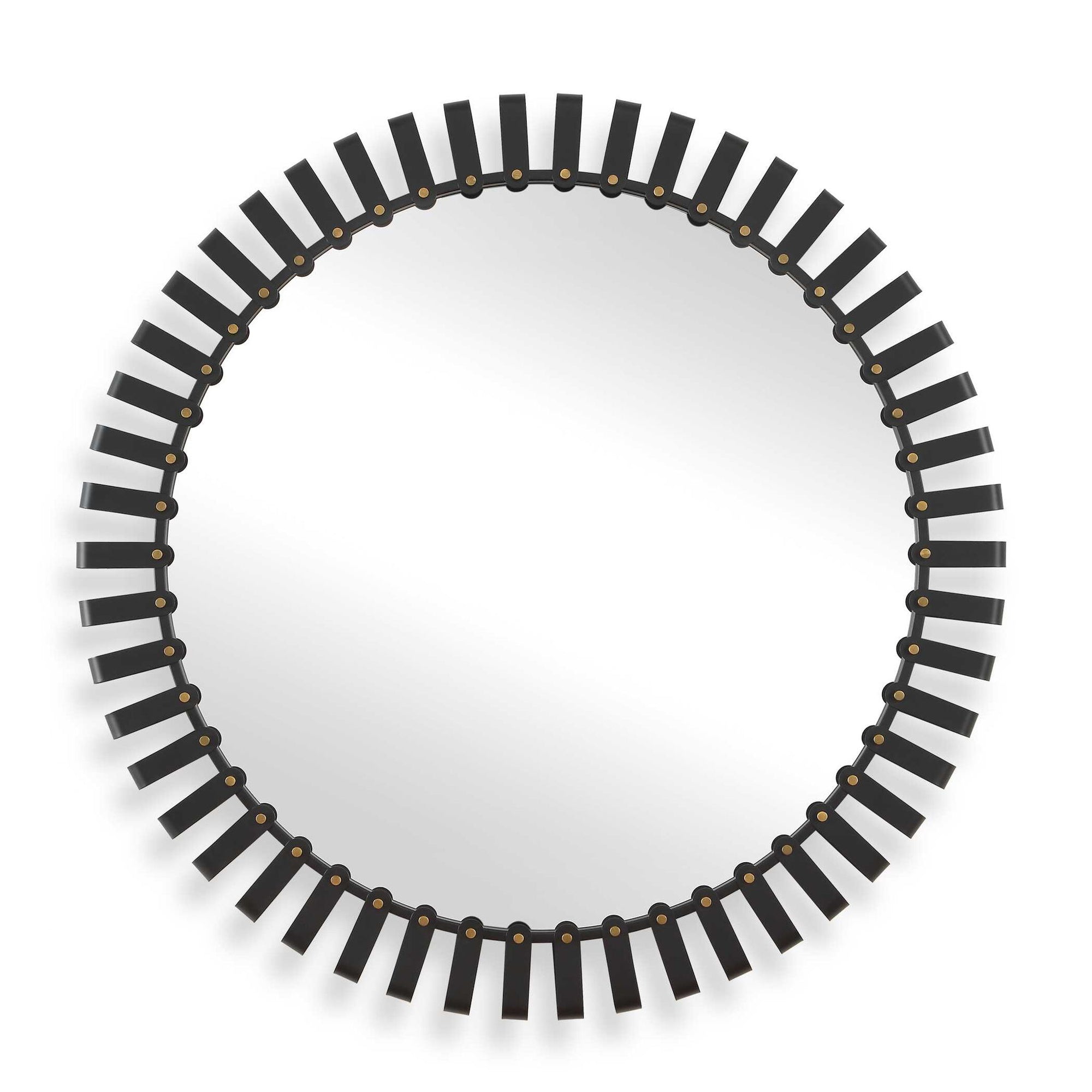 Jael - Round Iron Bands Mirror - Black