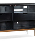 Melange - Fingerprints 2-Door Credenza - Black / Gold