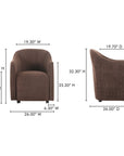 Drava - Rolling Dining Chair - Dark Brown