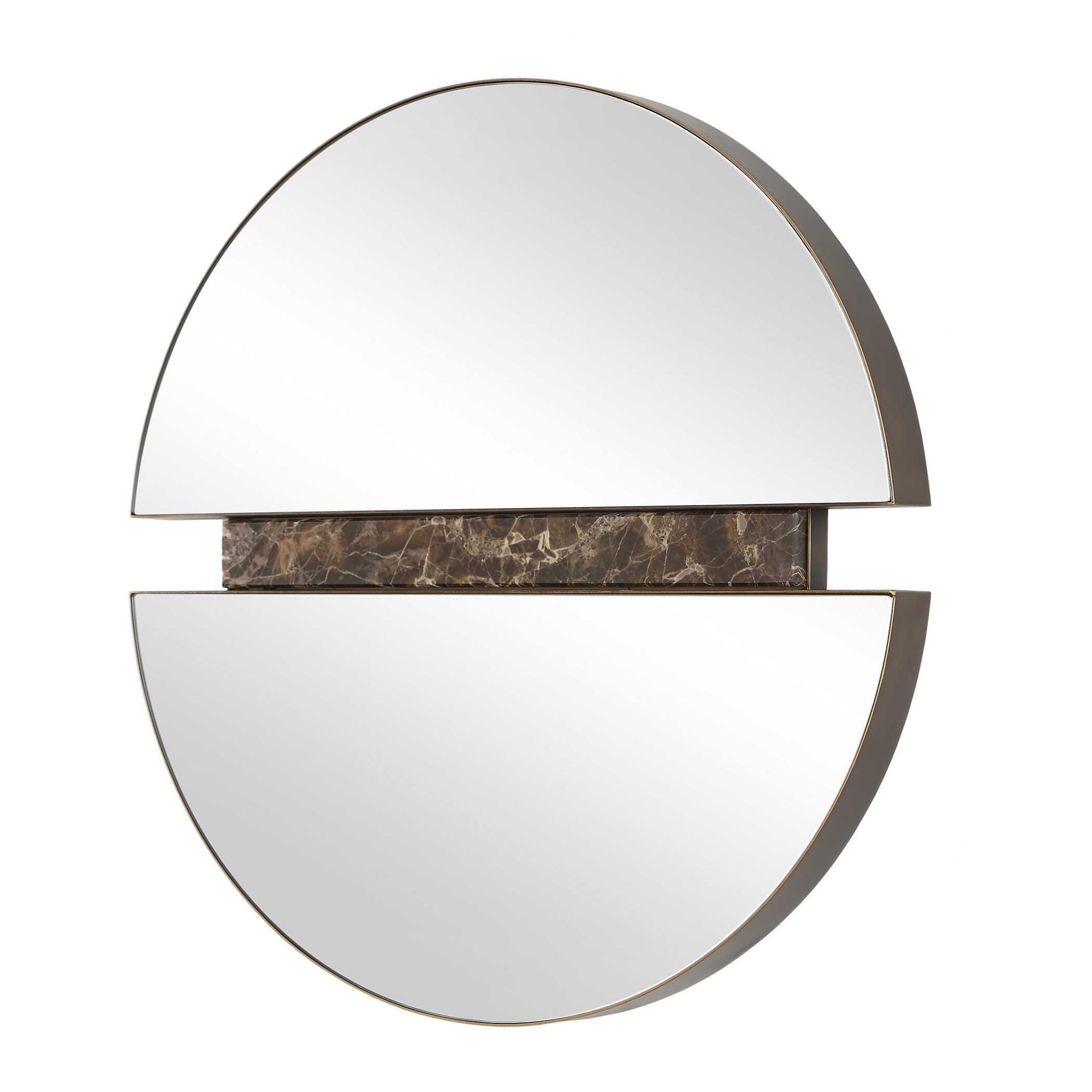Hanover - Divided Round Mirror - Bronze / Brown