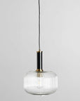 Corey - Glass Pendant - Brass Plated