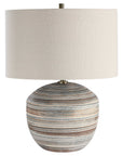 Prospect - Striped Accent Lamp - Light Brown