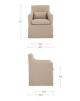 Lydia - Outdoor Slipcover Dining Chair - Light Brown