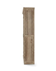 Clairmont - Wood 95" Glass Almirah - Light Brown