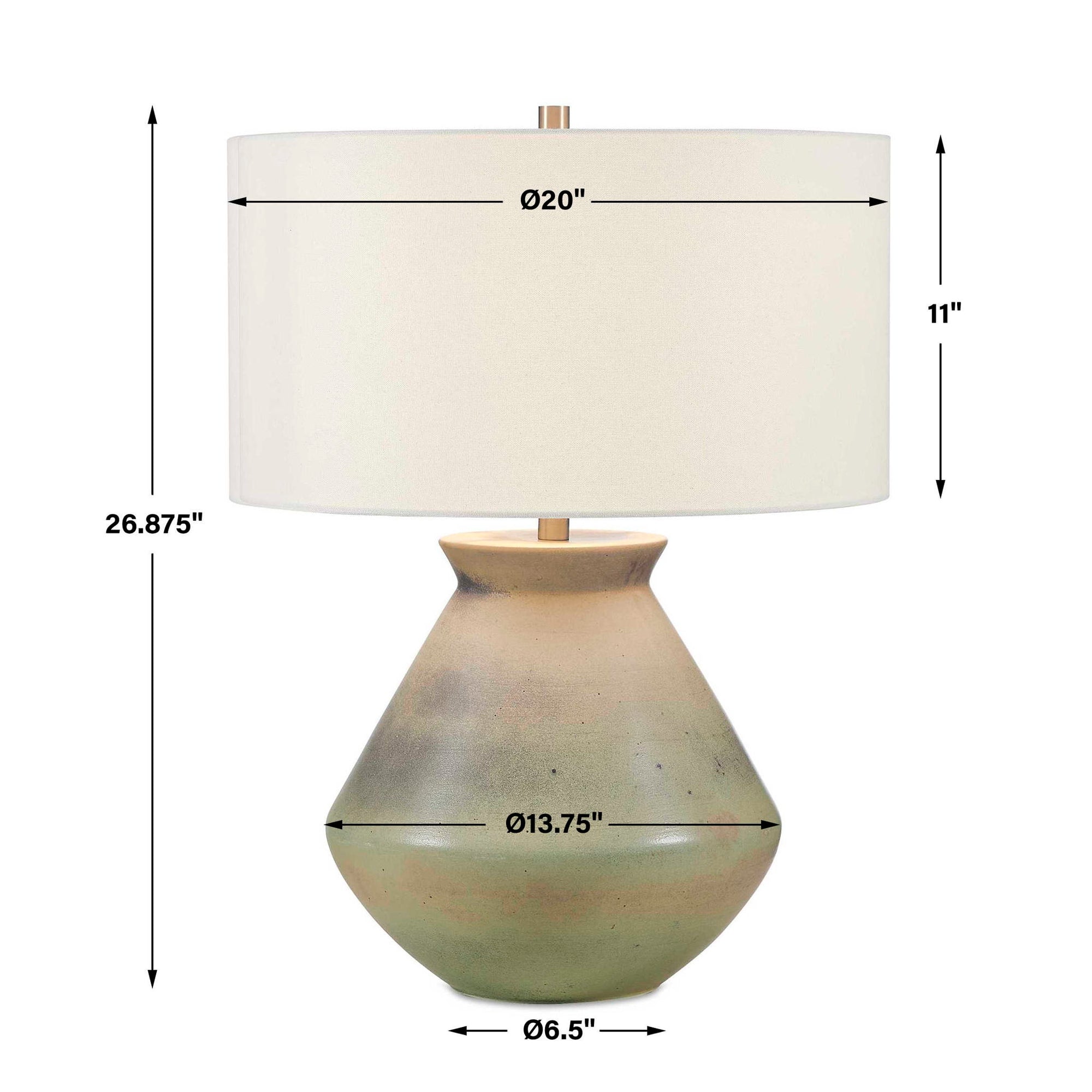 Natrone - Table Lamp - Brown,Gray,Green