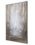 Desert Rain - Hand Painted Abstract Art - Pearl Silver