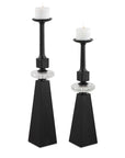 Ebon Glow - Floor Candleholders (Set of 2) - Black