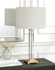 Crystal Column - Table Lamp - Pearl Silver