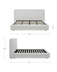 Tory - Queen Bed - Pebble White