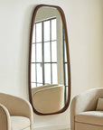 Zachari - Asymmetrical Tall Mirror - Gold / Woodtone