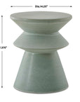 Imogene - Glaze Garden Stool - Seafoam