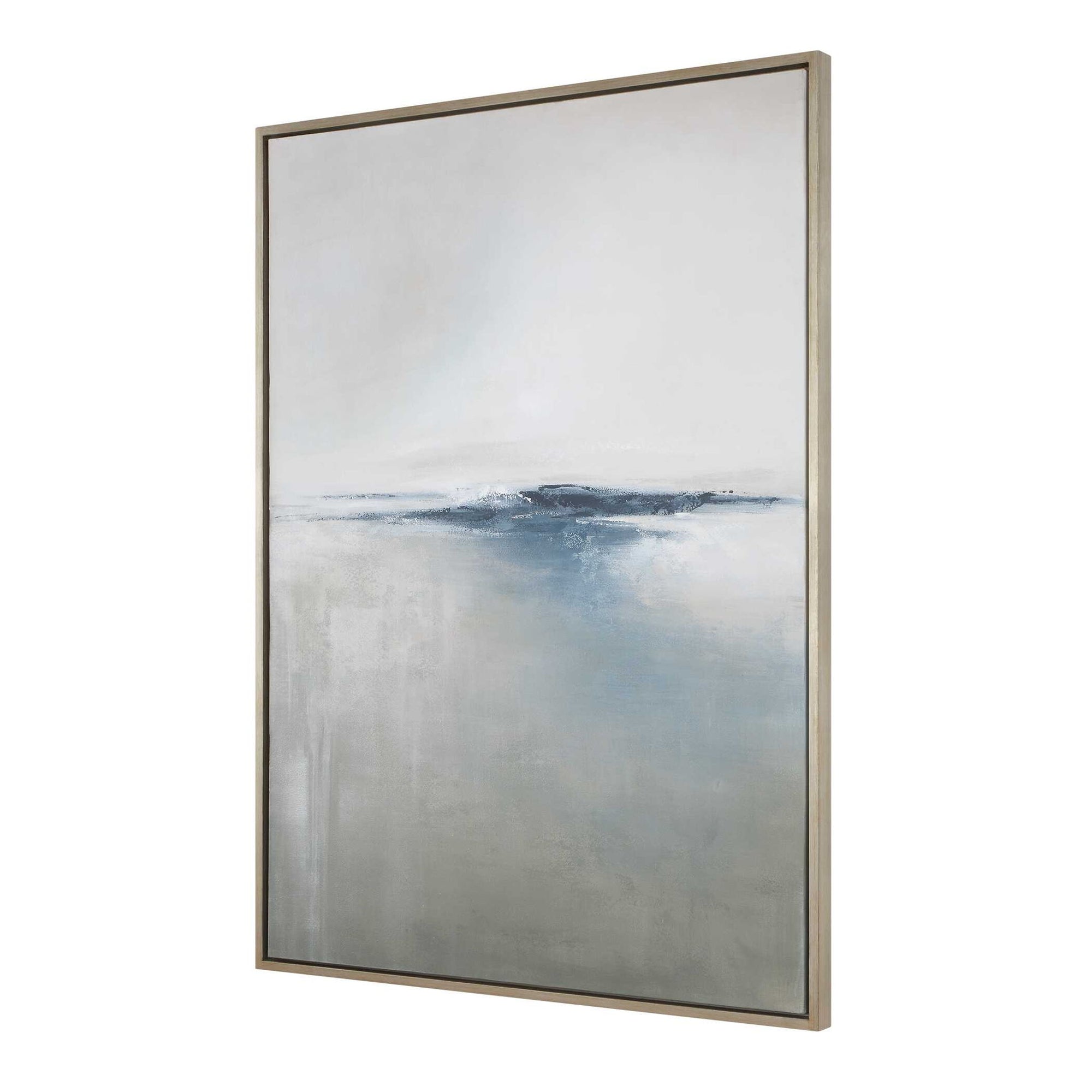 Above The Waterline - Abstract Painting - Blue / Gray / White