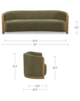 Anya - Sofa - Olive Green