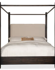 Retreat - Pole Rattan Upholstered Poster Bed With Canopy