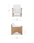 Bauer - Accent Chair - Cream / White / Light Brown