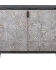 Laurentia - 2 Door Accent Cabinet - Black & Pearl Silver