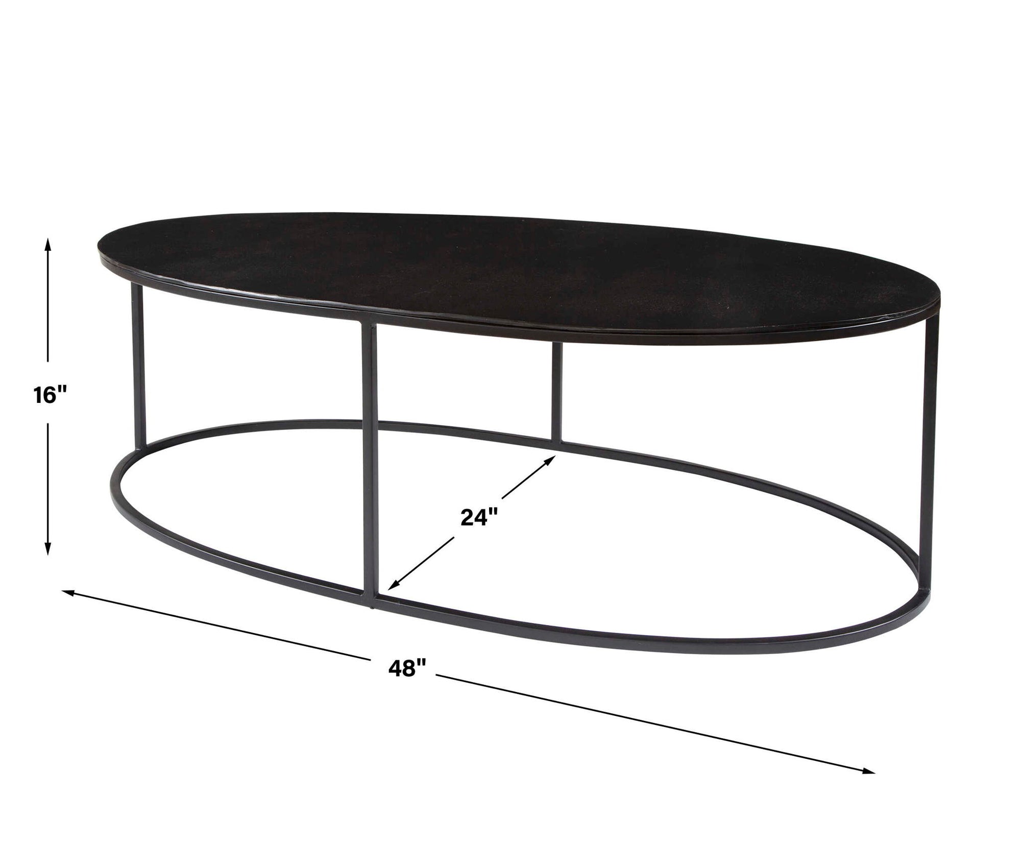 Coreene - Oval Coffee Table - Black