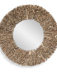 Rossetti - Round Interwoven Wood Mirror - Woodtone