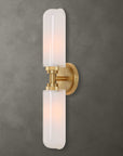 Wellsville - 2 Light Brass Sconce - White / Gold